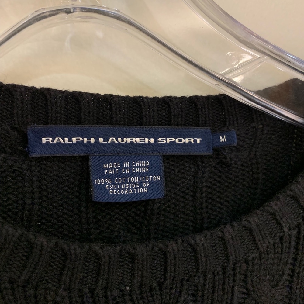 [Ralph Lauren Sport] Navy blue cableknit sweater